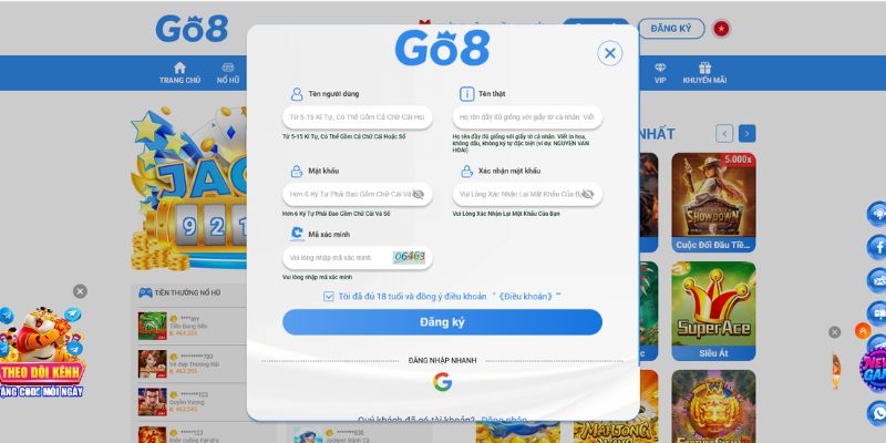 GO8 > Link Nhà Cái GO8.COM Uy Tín > Truy Cập Tặng 88K 18 quy trình tham gia Go8